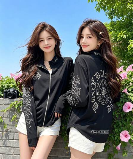 원단 모방 눈꽃 면 원본 마 다용도 루즈핏 자외선 차단 재킷 여름 자외선 차단 오픈 가디건 여성 2026 스탠드 칼라