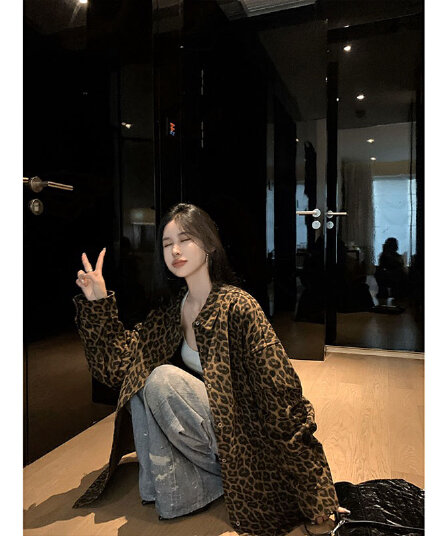 사선 무늬 연삭 털 280 그램 원본 원단 에디션 모양 좋은 느낌 긍정적 인 아메리칸 레오파드 무늬