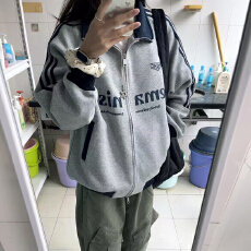 批发薄款/加绒 后包条+印花纯棉华棉复合韩版新款长袖卫衣女
