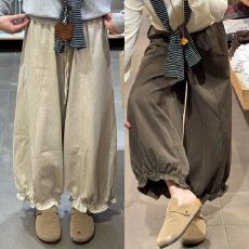 批发九分花苞裤女2026新款<b class='q'>高腰</b>秋季休闲宽松显瘦小个子阔腿灯笼裤