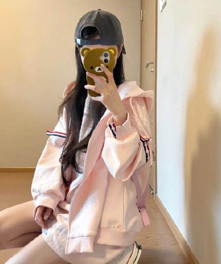 후아 면 복합 2026 삼색 스트라이프 후드 오픈 가디건 후드티 여성 봄 가을 루즈핏 지퍼 재킷