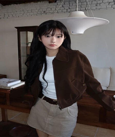 한국 chic 봄 새로운 프랑스식 레트로 스타일 폴로 칼라 주머니 루즈핏 다용도 쇼트 스타일 긴팔 재킷 여성 코트