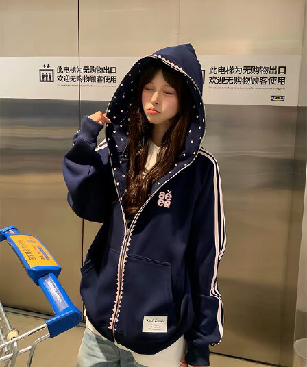 얇은 스타일 지퍼 인사이드 펌프 이후 패키지 칼라 순수한 Mianhua 면 복합 후드티