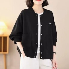 批发时尚休闲开衫卫衣女薄款2026春秋新款<b class='q'>大码</b>秋装小个子<b class='q'>中年</b>