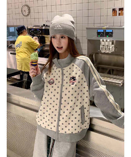 원본 것 자수 이후 패키지 칼라 순수한 Mianhua 면 복합 얇은 스타일 털이 있는 후드티 여성