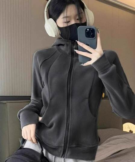 2026 새로운 플러스 후데 플러시 후드티 여성 코트 봄과 가을 플리스 의류 내피 폭발 털이 있고 두꺼운 몸매 가꾸기