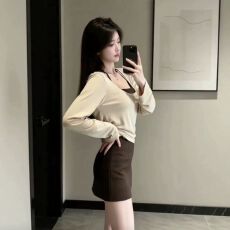 批发秋冬季吊带连衣裙子一整套装女2026新款初冬韩系包臀裙超火两件套