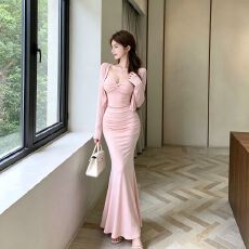 批发温柔风套装<b class='q'>女</b>夏扭结设计吊带长袖防晒开衫包臀鱼尾裙<b class='q'>半身裙</b>三件套