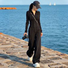 批发仿棉曼巴棉280克套装女<b class='q'>春</b>秋季新款气质减龄卫衣长裤两件套