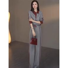 批发仿棉斜纹拉架250克休闲运动套装女<b class='q'>春</b>秋假两件上衣直筒裤两件套