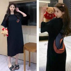 批发仿棉牛奶丝夏季韩版韩国大码长款连衣裙胖mm宽松过膝睡裙专供<b class='q'>外贸</b>