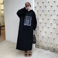 批发<b class='q'>牛奶</b><b class='q'>丝</b>复合贝贝绒有口袋秋冬季特大码加绒连帽卫衣裙休闲<b class='q'>连衣裙</b>女