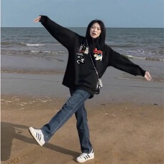 批发仿棉鱼鳞250克#秋季薄款polo领卫衣女冬季加绒宽松<b class='q'>韩版</b>上衣半拉链