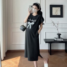 批发实拍#仿棉<b class='q'>牛奶</b><b class='q'>丝</b>#双口袋#飞飞袖夏季休闲慵懒宽松居家懒人睡裙女