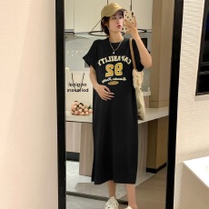 批发仿棉<b class='q'>牛奶</b><b class='q'>丝</b>#有口袋#夏季新款短袖懒人裙宽松休闲大码飞飞袖<b class='q'>连衣裙</b>