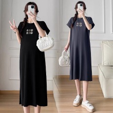 批发仿棉牛奶丝#有口袋#夏季新款短袖懒人裙宽松休闲大码飞飞袖连衣裙