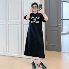 批发仿棉牛奶丝#<b class='q'>加大</b><b class='q'>加肥</b>睡宽松夏季睡裙可外穿胖mmT恤裙孕妇连衣裙女