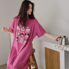 批发仿棉<b class='q'>牛奶</b><b class='q'>丝</b>#超大码女装夏装新款宽松<b class='q'>连衣裙</b>休闲长款过膝懒人睡裙