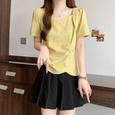 批发40支棉 92棉8氨纶 200斤大码<b class='q'>女装</b>胖MM夏季新款设计感短袖T恤上衣