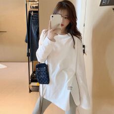 批发【6535棉+德绒】胖mm<b class='q'>大码</b><b class='q'>女装</b>秋冬长袖T恤加绒打底衫200斤