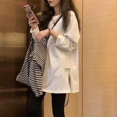 批发【6535棉+德绒】胖mm<b class='q'>大码</b><b class='q'>女装</b>秋冬长袖T恤加绒打底衫200斤