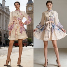 批发2026新款度假风定位花钉钻短款大<b class='q'>裙</b>摆连衣<b class='q'>裙</b>两件套