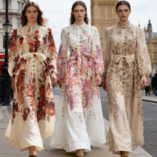 批发新款定位花钻石长款大裙摆连衣裙 2 件套9色