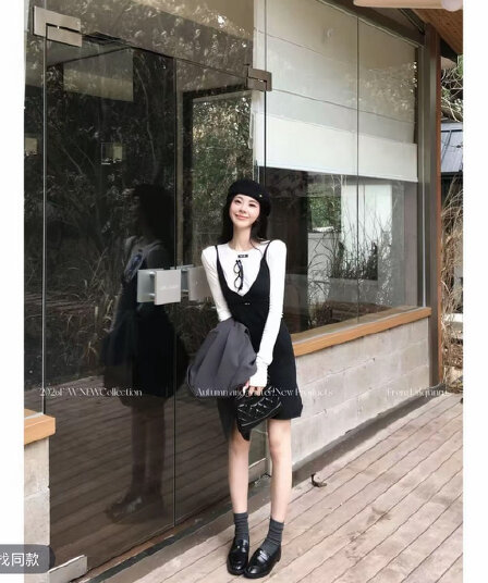 린 천 입력 그리드 레이 캐주얼 파이 새로운 품격 슬림해 보이는 고급 센스 미니멀리즘 부서 패션 세트 여성 의류