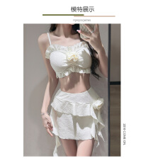 批发재고있음分体保守遮肚显瘦韩版ins风学生小胸聚拢新款沙滩泳装