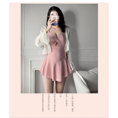 批发재고있음连体保守显瘦韩版ins风新款2025防晒罩衫少女温泉泳装