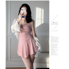 批发재고있음体保守显瘦韩版ins风新款2025防晒罩衫少女温泉泳装