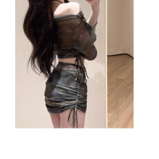 批发재고있음基尼性感四件套长袖防晒外搭辣妹高级感小胸聚拢温泉泳装