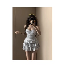 批发재고있음连体保守遮肚显瘦韩版ins风高级感小胸聚拢温泉小个子