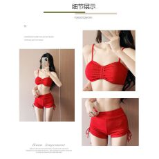 批发재고있음保守分体三件套韩版ins风少女小胸聚拢韩版ins风防晒罩衫