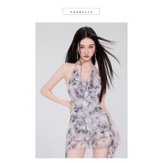 批发재고있음连体性感韩版ins纯欲风少女小胸聚拢新款高级感温泉