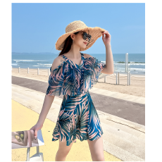 批发재고있음分体保守遮肉显瘦大码胖MM韩版ins小胸聚拢新款游泳装