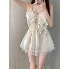 批发재고있음裙式连体性感显瘦辣妹小胸聚拢韩版ins纯欲风超仙高级感