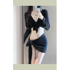 批发재고있음比基尼四件套韩版ins仙女范少女高级感温泉度假游泳装