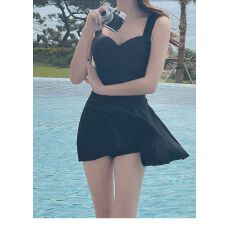 批发재고있음连体保守遮肚显瘦韩版ins风少女小胸聚拢温泉度假泳装