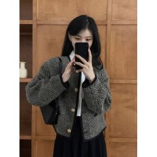批发재고있음<b class='q'>春</b>秋小香风法式复古外套女设计感小众高级感短款夹克上衣