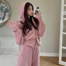 批发재고있음网红运动服<b class='q'>时尚</b>套装女春秋季新款连帽卫衣休闲长裤两件套