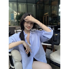 批发棉质条纹<b class='q'>衬衫</b>女2026春秋新款韩系内搭叠穿<b class='q'>衬衣</b>设计感小众<b class='q'>长袖</b>上衣