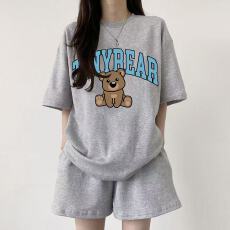 休闲减龄短袖短裤时尚盐系两件套套装女2026年新