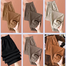 批发全棉棉麻【6色5码】夏季新版薄款阔腿裤<b class='q'>韩</b>版<b class='q'>女</b>宽松束脚裤<b class='q'>哈伦裤</b>