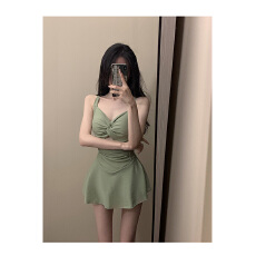 批发连体泳衣女夏季2024新款网红风遮肚显瘦辣妹遮肉高级感爆款游泳装