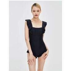 批发连体泳衣女款高级感遮肚显瘦小胸聚拢性感韩国ins风小飞袖泡温泉
