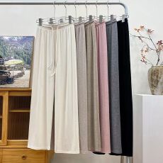 批发糯米毛超柔阔腿裤女秋<b class='q'>冬</b>宽松拖地直筒裤垂感遛弯裤