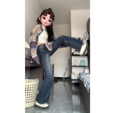 批发复古高街宽松微喇拖地<b class='q'>裤子</b>潮美式高腰阔腿喇叭牛仔裤女春夏季新款