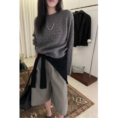 批发软糯羊毛针织衫女<b class='q'>欧洲站</b>2025秋季<b class='q'>新款</b>时尚编织纹镂空宽松套头毛衣