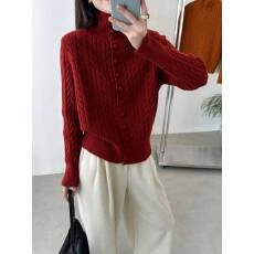 2025秋冬新款麻花立领可放下来针织开衫内搭可外穿显瘦百搭